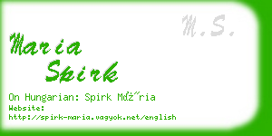 maria spirk business card